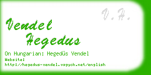 vendel hegedus business card
