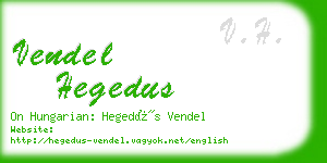 vendel hegedus business card